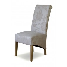 Richmond Floral Cream Fabric Oak Chair